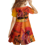 Australia and New Zealand ANZAC Day Family Matching Tank Maxi Dress and Hawaiian Shirt Soldiers Memories - Red Poppies with Aboriginal and Maori Art