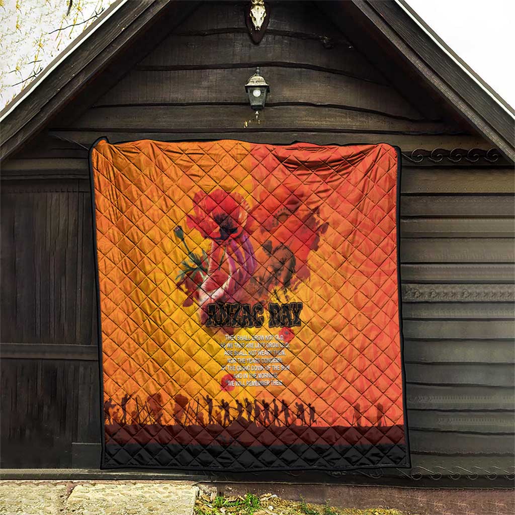 Australia and New Zealand ANZAC Day Quilt Soldiers Memories - Red Poppies with Aboriginal and Maori Art