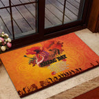 Australia and New Zealand ANZAC Day Rubber Doormat Soldiers Memories - Red Poppies with Aboriginal and Maori Art