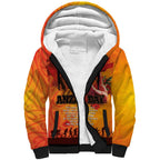 Australia and New Zealand ANZAC Day Sherpa Hoodie Soldiers Memories - Red Poppies with Aboriginal and Maori Art