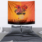 Australia and New Zealand ANZAC Day Tapestry Soldiers Memories - Red Poppies with Aboriginal and Maori Art