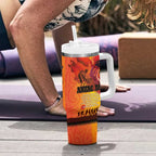 Australia and New Zealand ANZAC Day Tumbler With Handle Soldiers Memories - Red Poppies with Aboriginal and Maori Art