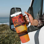 Australia and New Zealand ANZAC Day Tumbler With Handle Soldiers Memories - Red Poppies with Aboriginal and Maori Art