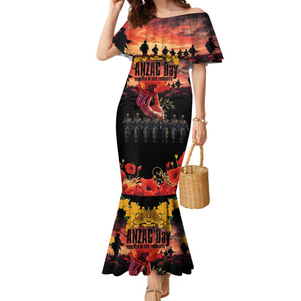 Australia ANZAC Day Family Matching Mermaid Dress and Hawaiian Shirt Forever in My Thoughts