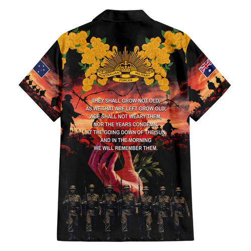 Australia ANZAC Day Family Matching Off The Shoulder Long Sleeve Dress and Hawaiian Shirt Forever in My Thoughts