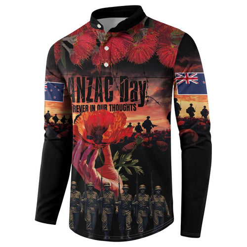 New Zealand ANZAC Day Button Sweatshirt Forever in My Thoughts