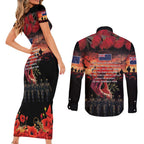 New Zealand ANZAC Day Couples Matching Short Sleeve Bodycon Dress and Long Sleeve Button Shirt Forever in My Thoughts