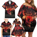 New Zealand ANZAC Day Family Matching Off Shoulder Short Dress and Hawaiian Shirt Forever in My Thoughts