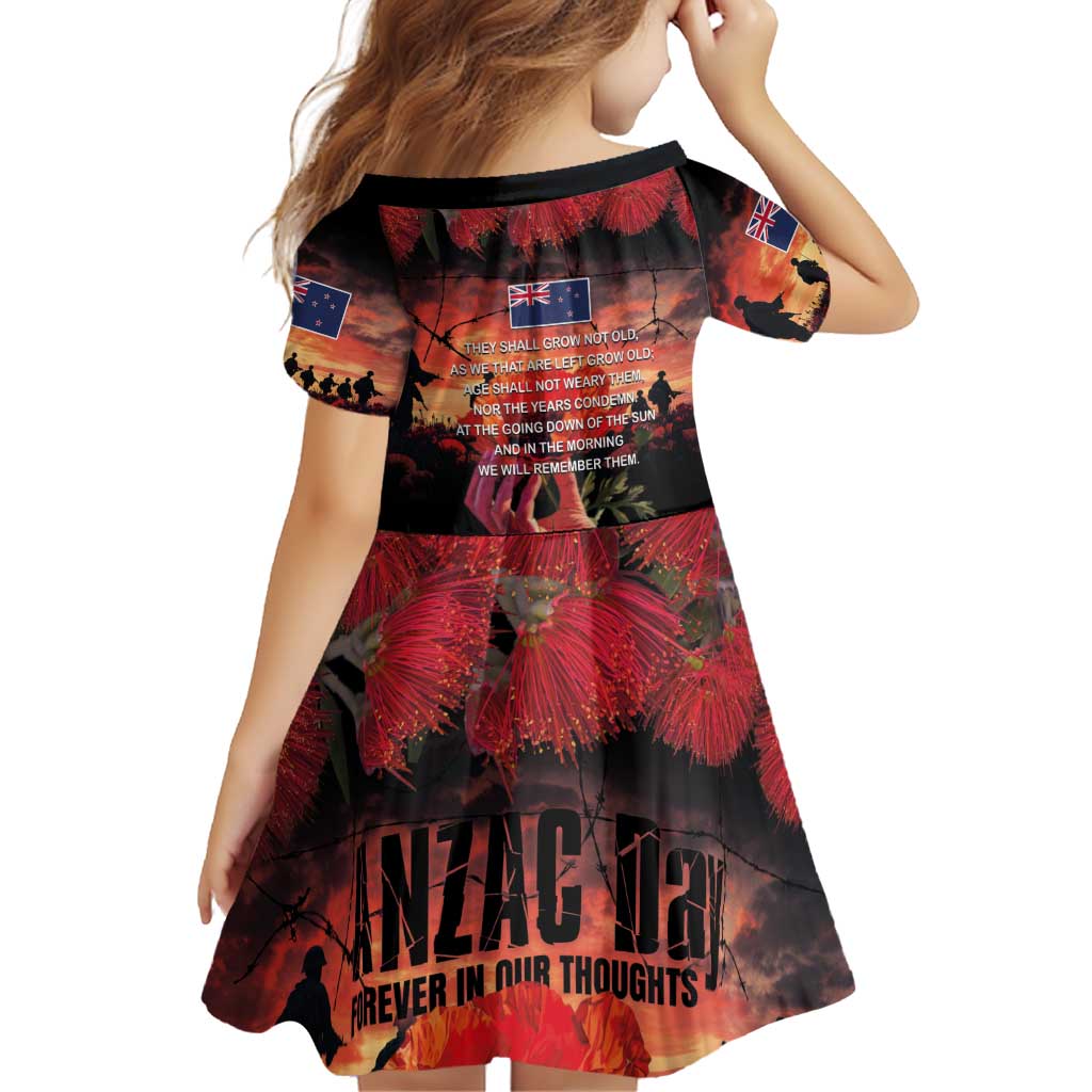 New Zealand ANZAC Day Family Matching Off Shoulder Short Dress and Hawaiian Shirt Forever in My Thoughts