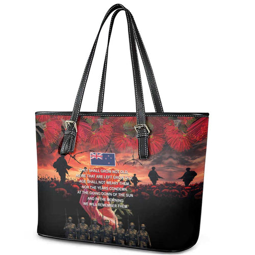 New Zealand ANZAC Day Leather Tote Bag Forever in My Thoughts
