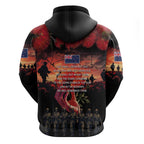 New Zealand ANZAC Day Zip Hoodie Forever in My Thoughts