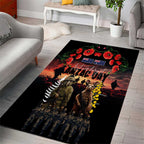 Australia and New Zealand ANZAC Day Area Rug Kangaroo and Kiwi Bird Soldier - Forever in My Thoughts