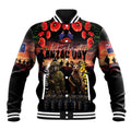 Australia and New Zealand ANZAC Day Baseball Jacket Kangaroo and Kiwi Bird Soldier - Forever in My Thoughts