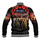 Australia and New Zealand ANZAC Day Baseball Jacket Kangaroo and Kiwi Bird Soldier - Forever in My Thoughts