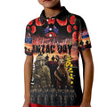 Australia and New Zealand ANZAC Day Kid Polo Shirt Kangaroo and Kiwi Bird Soldier - Forever in My Thoughts