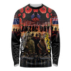 Australia and New Zealand ANZAC Day Long Sleeve Shirt Kangaroo and Kiwi Bird Soldier - Forever in My Thoughts