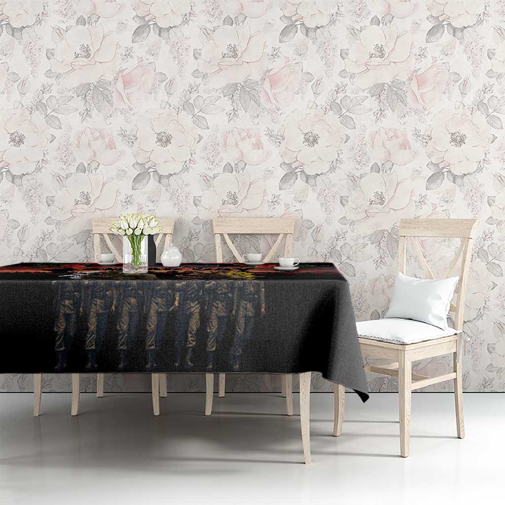 Australia and New Zealand ANZAC Day Tablecloth Kangaroo and Kiwi Bird Soldier - Forever in My Thoughts