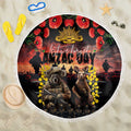 Australia ANZAC Day Beach Blanket Kangaroo and Koala Soldier - Forever in My Thoughts
