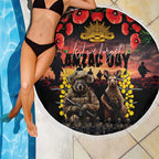 Australia ANZAC Day Beach Blanket Kangaroo and Koala Soldier - Forever in My Thoughts