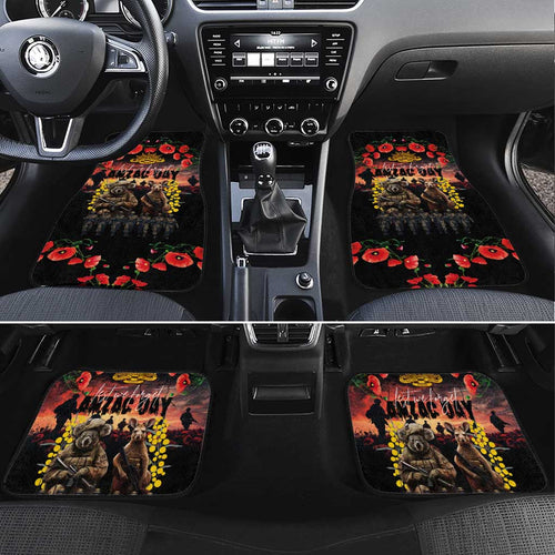 Australia ANZAC Day Car Mats Kangaroo and Koala Soldier - Forever in My Thoughts