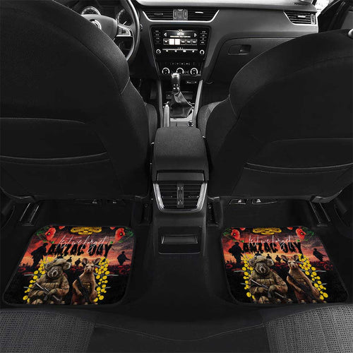 Australia ANZAC Day Car Mats Kangaroo and Koala Soldier - Forever in My Thoughts