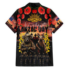 Australia ANZAC Day Family Matching Off The Shoulder Long Sleeve Dress and Hawaiian Shirt Kangaroo and Koala Soldier - Forever in My Thoughts