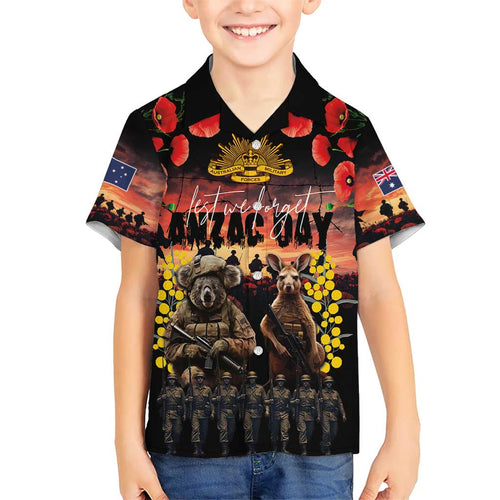 Australia ANZAC Day Hawaiian Shirt Kangaroo and Koala Soldier - Forever in My Thoughts