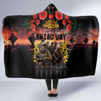 Australia ANZAC Day Hooded Blanket Kangaroo and Koala Soldier - Forever in My Thoughts