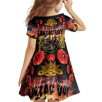 Australia ANZAC Day Kid Short Sleeve Dress Kangaroo and Koala Soldier - Forever in My Thoughts