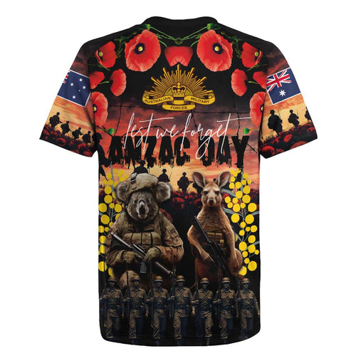 Australia ANZAC Day Rugby Jersey Kangaroo and Koala Soldier - Forever in My Thoughts