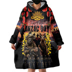 Australia ANZAC Day Wearable Blanket Hoodie Kangaroo and Koala Soldier - Forever in My Thoughts