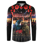 New Zealand ANZAC Day Button Sweatshirt Tui Bird and Kiwi Bird Soldier - Forever in My Thoughts