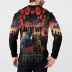 New Zealand ANZAC Day Button Sweatshirt Tui Bird and Kiwi Bird Soldier - Forever in My Thoughts