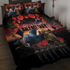 New Zealand ANZAC Day Quilt Bed Set Tui Bird and Kiwi Bird Soldier - Forever in My Thoughts