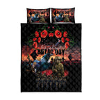 New Zealand ANZAC Day Quilt Bed Set Tui Bird and Kiwi Bird Soldier - Forever in My Thoughts