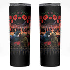 New Zealand ANZAC Day Skinny Tumbler Tui Bird and Kiwi Bird Soldier Forever in My Thoughts