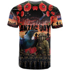 New Zealand ANZAC Day T Shirt Tui Bird and Kiwi Bird Soldier - Forever in My Thoughts