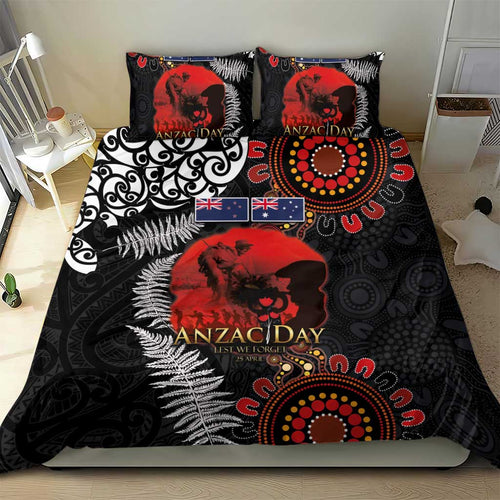 Australia and New Zealand ANZAC Day Bedding Set Aboriginal and Maori Art Pattern - Gallipoli Lest We Forget