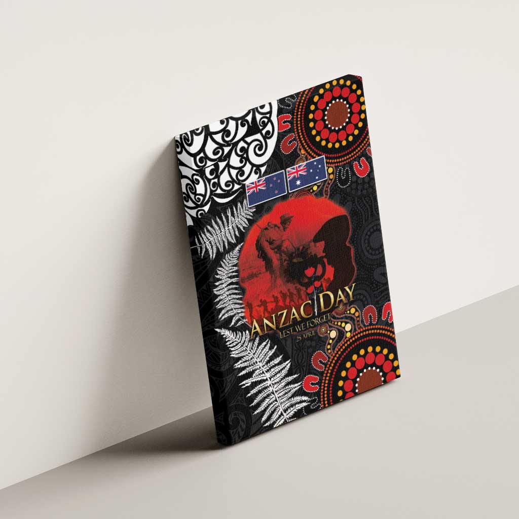 Australia and New Zealand ANZAC Day Canvas Wall Art Aboriginal and Maori Art Pattern - Gallipoli Lest We Forget