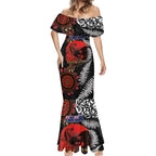 Australia and New Zealand ANZAC Day Mermaid Dress Aboriginal and Maori Art Pattern - Gallipoli Lest We Forget