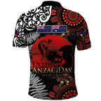 Australia and New Zealand ANZAC Day Polo Shirt Aboriginal and Maori Art Pattern - Gallipoli Lest We Forget