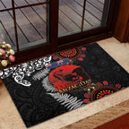 Australia and New Zealand ANZAC Day Rubber Doormat Aboriginal and Maori Art Pattern - Gallipoli Lest We Forget