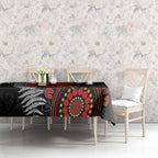 Australia and New Zealand ANZAC Day Tablecloth Aboriginal and Maori Art Pattern - Gallipoli Lest We Forget