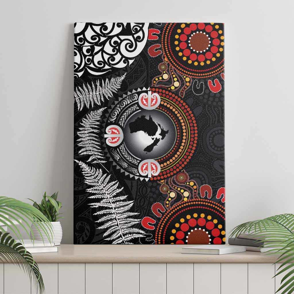Australia and New Zealand Together Canvas Wall Art Aboriginal and Maori Art Tattoo