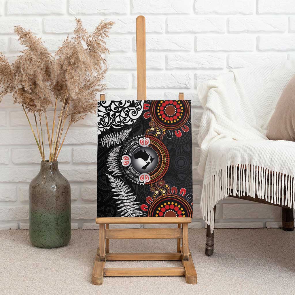 Australia and New Zealand Together Canvas Wall Art Aboriginal and Maori Art Tattoo