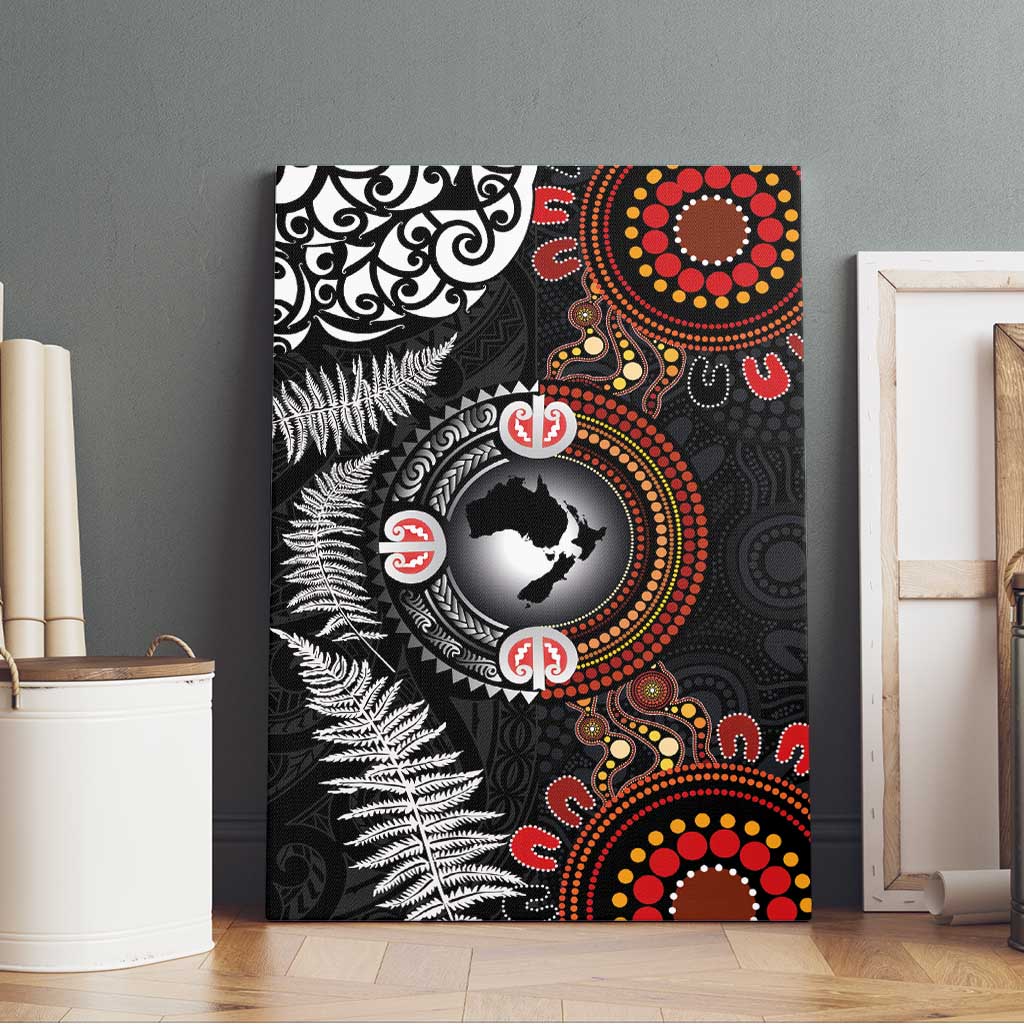 Australia and New Zealand Together Canvas Wall Art Aboriginal and Maori Art Tattoo