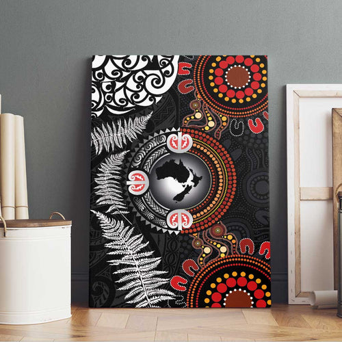 Australia and New Zealand Together Canvas Wall Art Aboriginal and Maori Art Tattoo