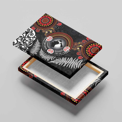 Australia and New Zealand Together Canvas Wall Art Aboriginal and Maori Art Tattoo