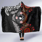 Australia and New Zealand Together Hooded Blanket Aboriginal and Maori Art Tattoo
