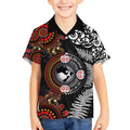 Australia and New Zealand Together Kid Hawaiian Shirt Aboriginal and Maori Art Tattoo